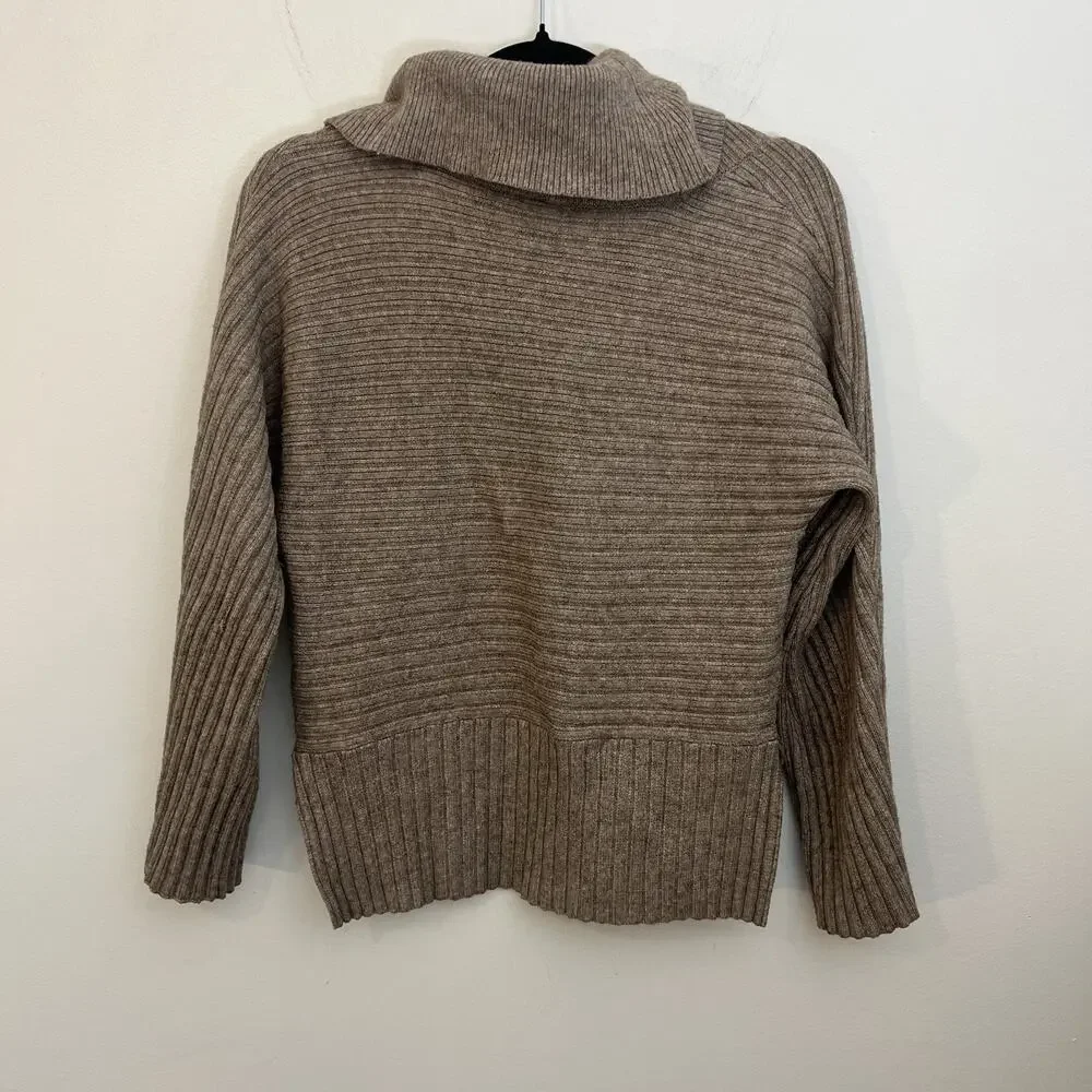 Moth‎ By Anthropologie Cowl Neck Ribbed Sweater size XS Brown/tan - Picture 9 of 11